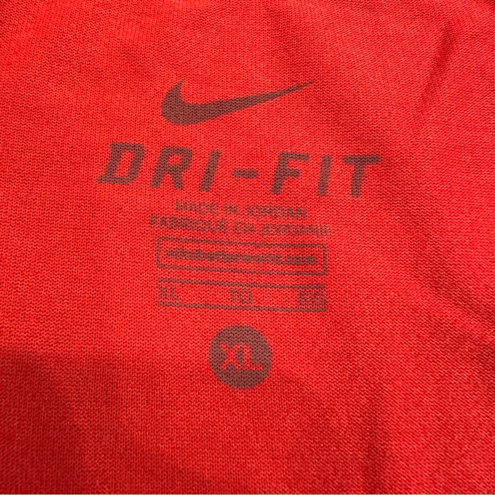 Nike Dri Fit Running Shirt Bright Orange Athletic Tee Mens XL - Picture 3 of 7